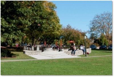 A rendering of proposed enhanced seating on the Drillfield.