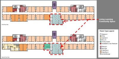 O'Shaughnessy Hall upper floor plan. Rendering provided by Moseley Architects.