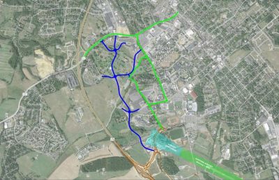 Outline of the proposed Western Perimeter Road.