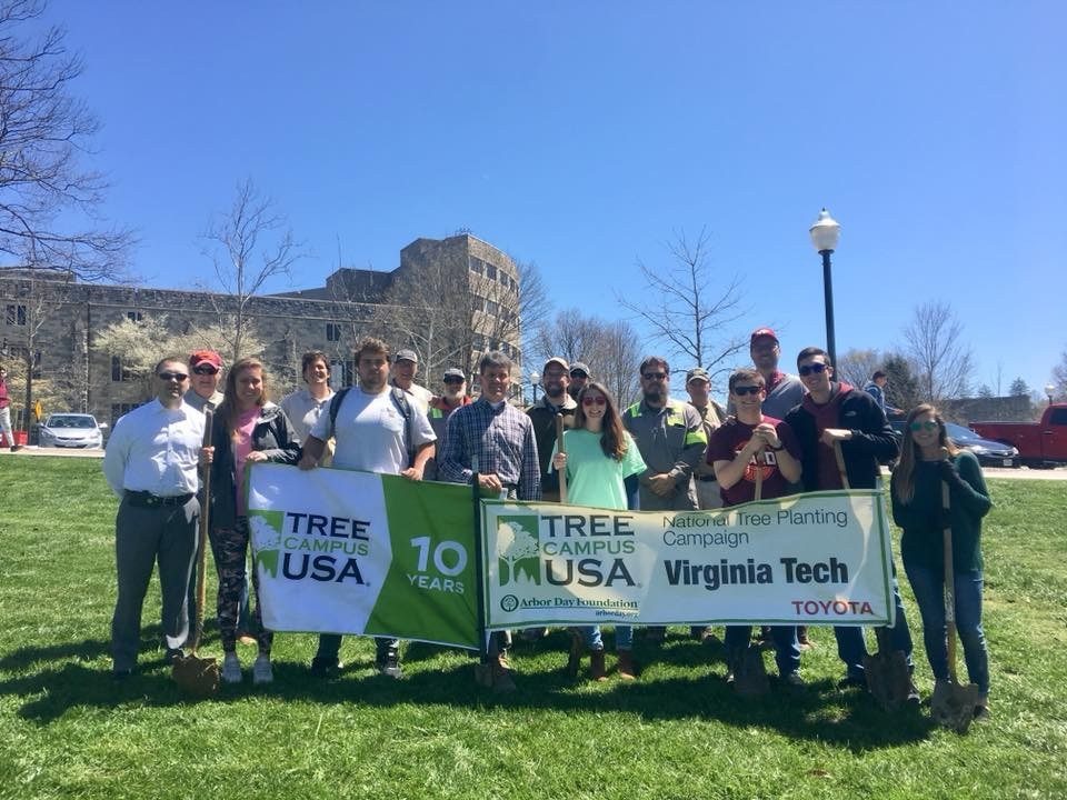 Virginia Tech celebrated 10 years of Tree Campus USA at Earth Week 2018's Tree Planting. 