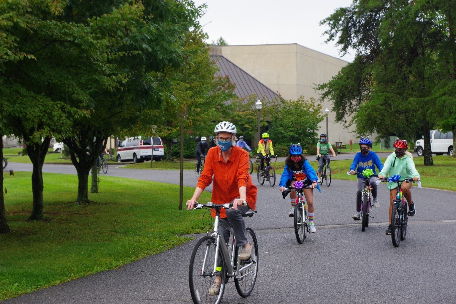 Annual bike parade to the Blacksburg farmer's market.