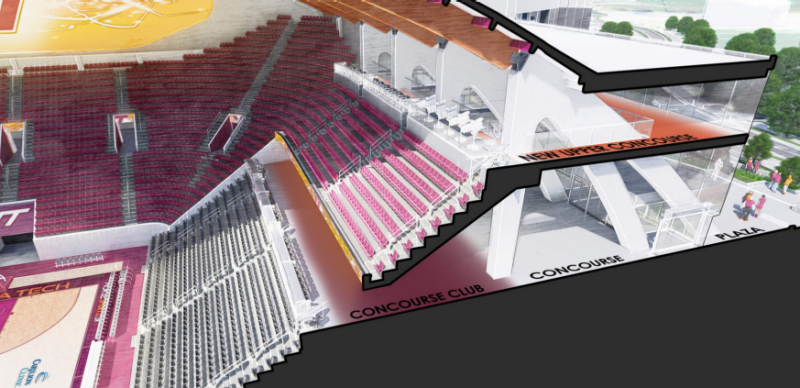Cassell Coliseum Interior Rendering of New Concourse
