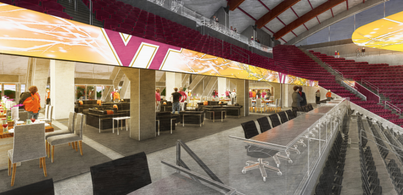 Cassell Coliseum Interior Rendering of New club area