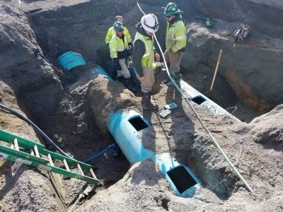 Piping installation on Blacksburg campus