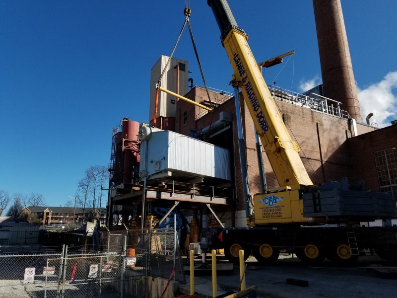 Boiler installation at power plant in december 2019