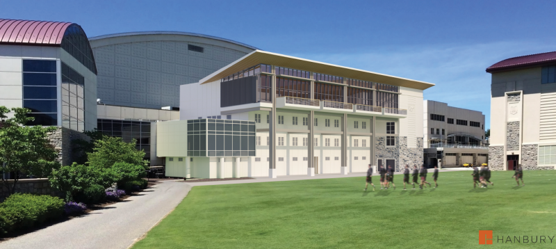 Exterior rendering of the Student Athlete Performance Center project