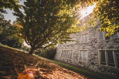 Grey Hokie Stone Williams Hall. 